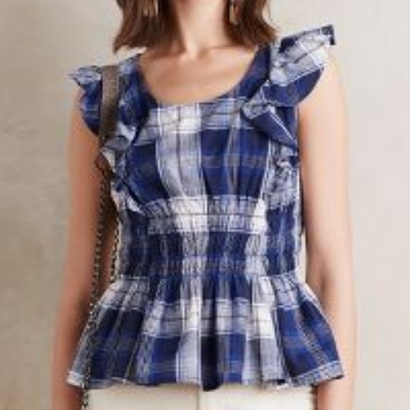 Plaid Pinafore top from Anthropologie - Picture 1 of 2